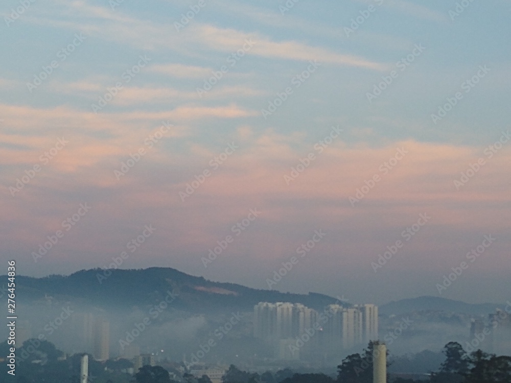 Fototapeta premium sunset over the city