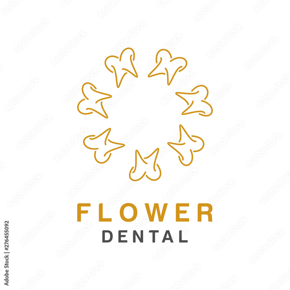 Dental logo design, icon or symbol. Simple minimalist style for medical brand