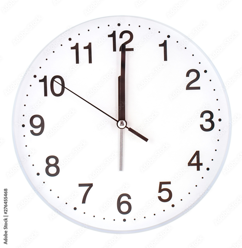 The blank clock face with hour, minute and second hands isolated on white background The blank clock face with hour, minute and second hands isolated on white background