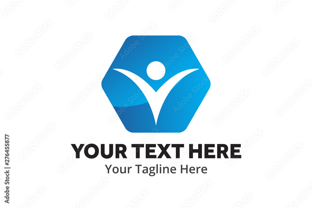 Naklejka premium unique happy people simple logo creative design in flat style with color . happy people logo creative design for identity and community