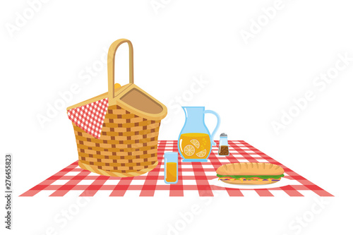 Isolated picnic basket design vector illustrator