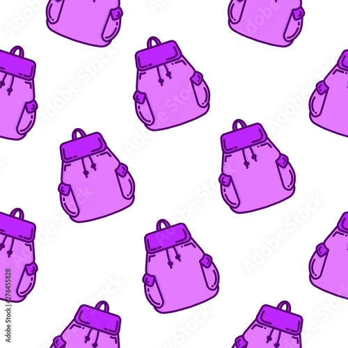 School bag seamless pattern on white background