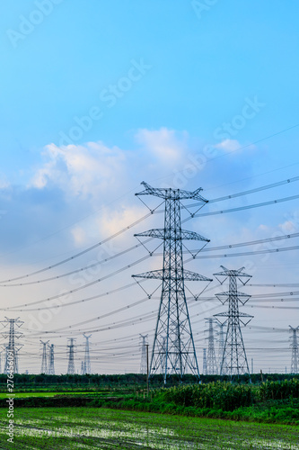 Wallpaper Mural High voltage post,High voltage tower sky background Torontodigital.ca