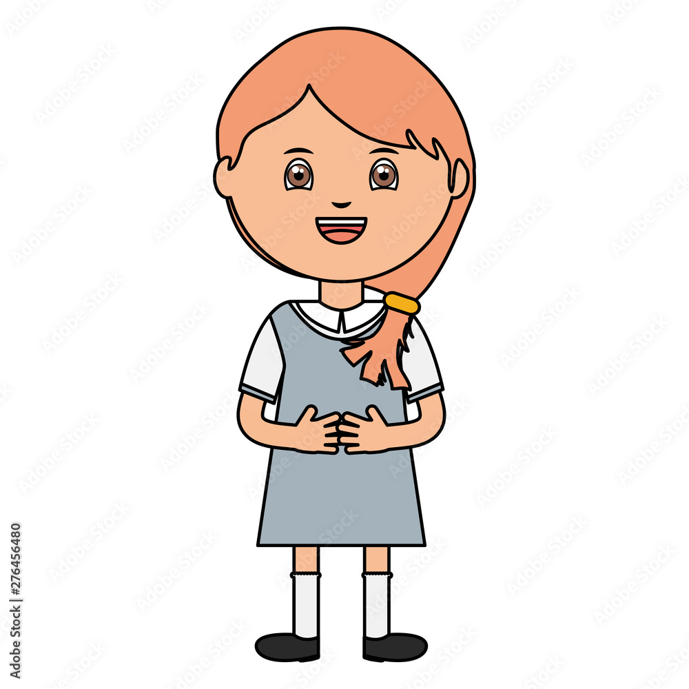 cute little student girl character cute little student girl character