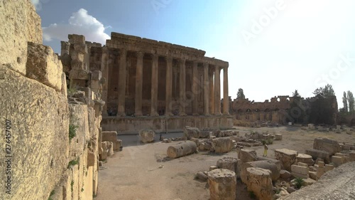 Historic ancient Roman Bacchus temple in Baalbek, Lebanon photo