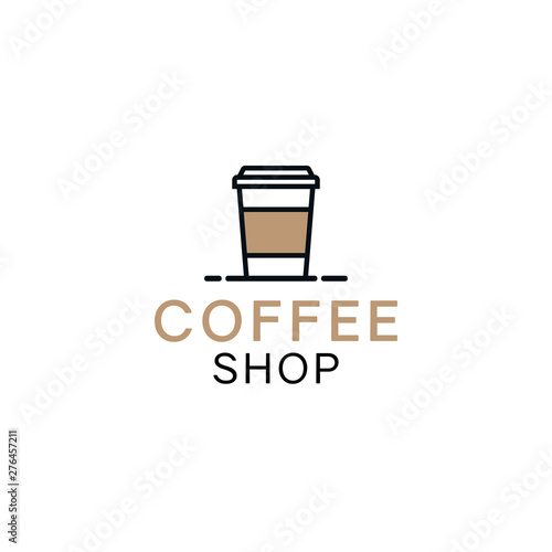 Coffee cup logo design template for coffee shop and restaurant.