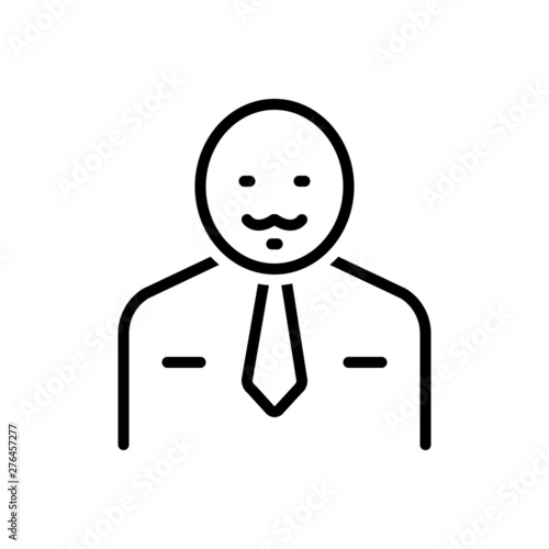 Black line icon for man bloke 