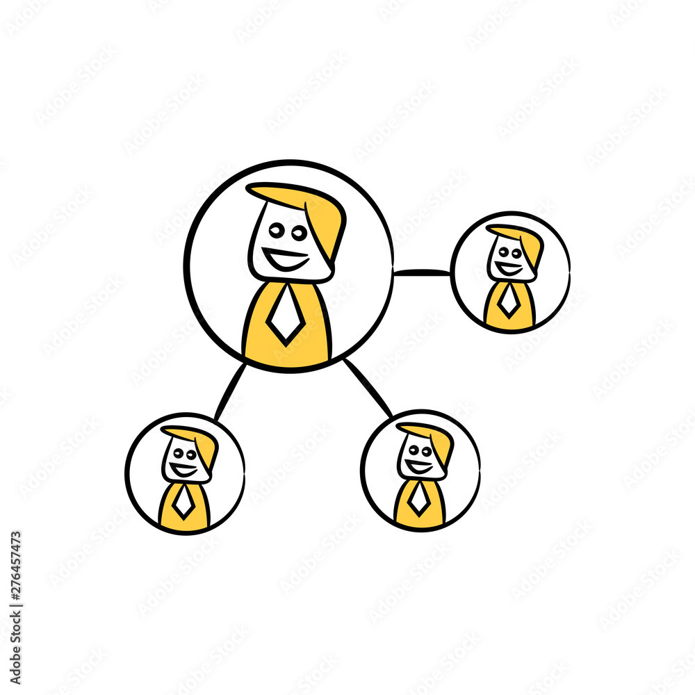 businessman network, doodle character design