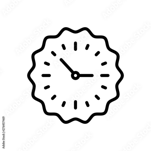 Black line icon for clock time