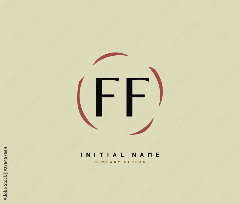 Obraz premium F FF Beauty vector initial logo, handwriting logo of initial signature, wedding, fashion, jewerly, boutique, floral and botanical with creative template for any company or business.