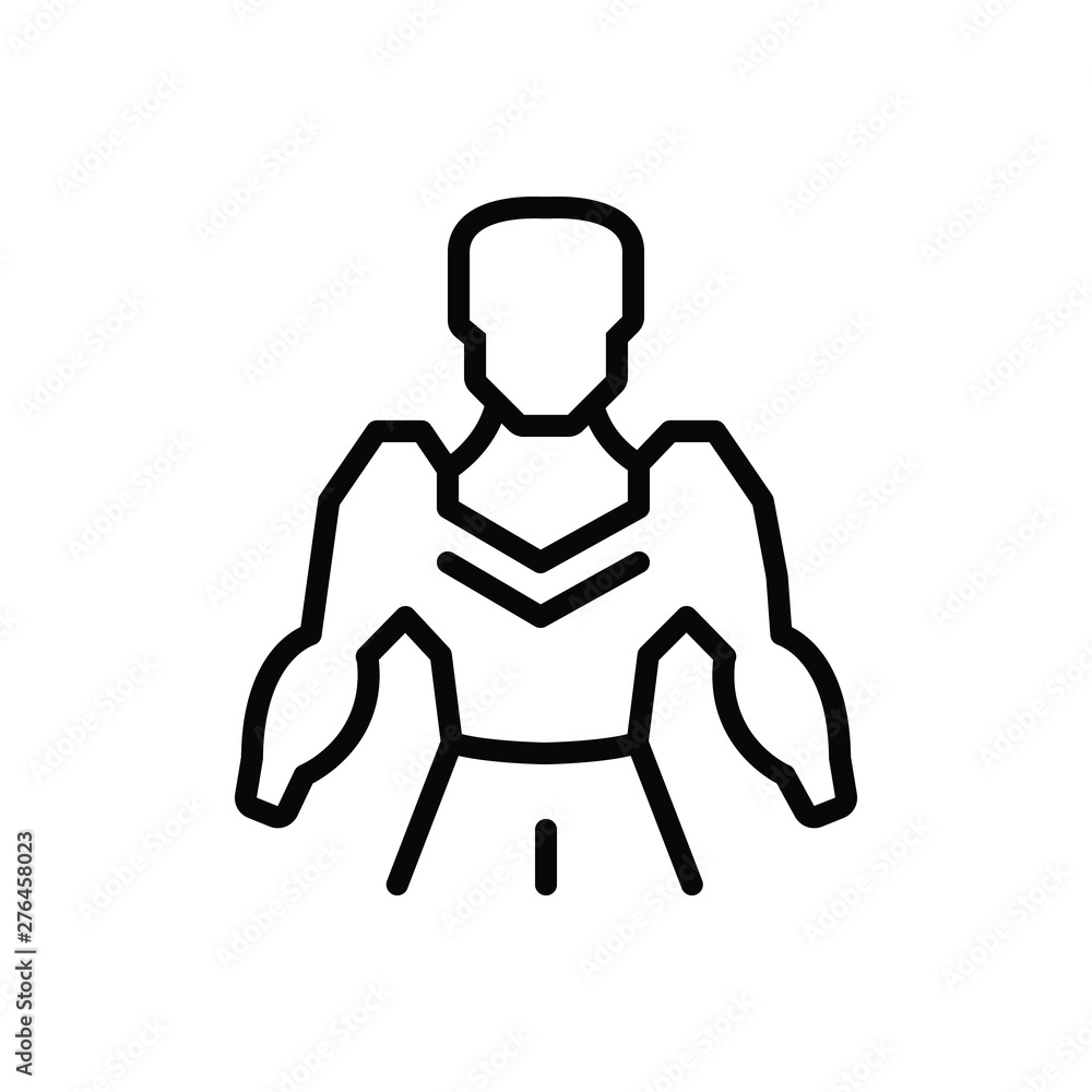 Fototapeta premium Black line icon for humanoid 