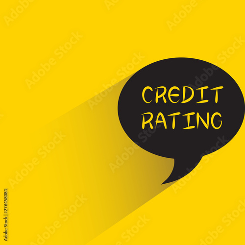 speech bubble yellow background with credit rating word