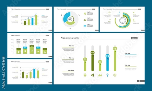 Statistics process, bar, pie and doughnut charts
