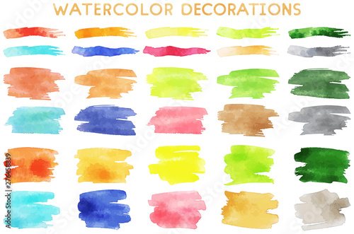 水彩ブラシストロークセット