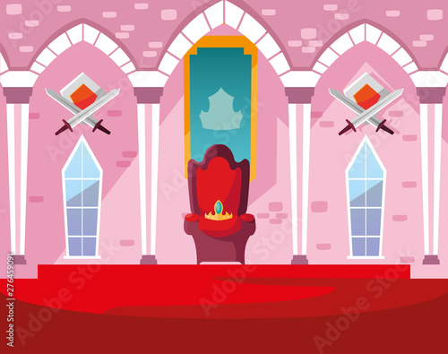 inside castle building fairytale with decoration