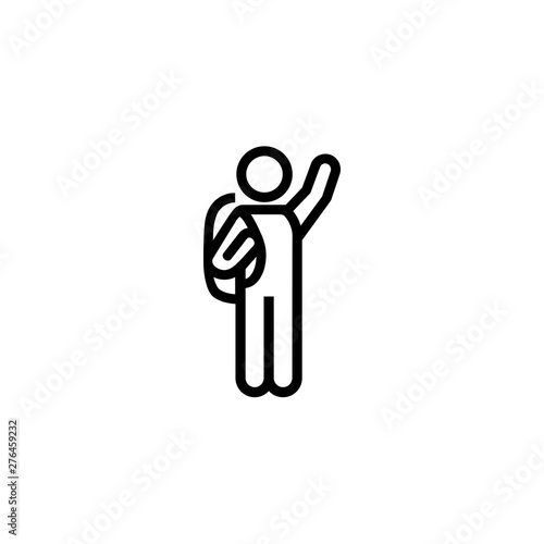 Hitchhiker line icon