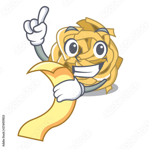 With menu fettuccine is cooked in character pan