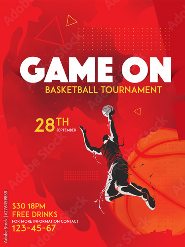 basketball tournament poster graphic template