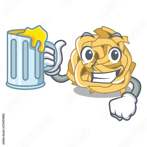 With juice fettuccine is cooked in character pan
