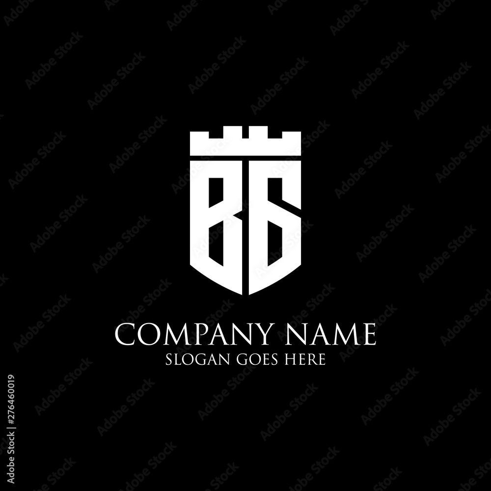 Obraz premium BG initial shield logo design Inspiration, crown royal logo template - easy to used for your logo