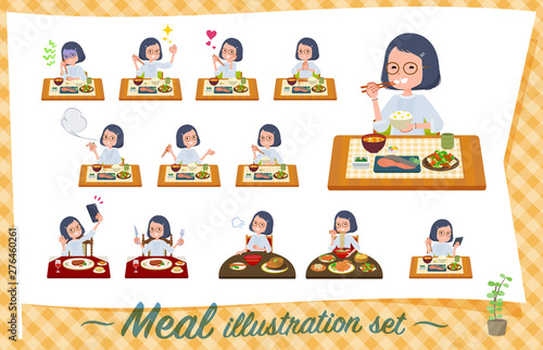 flat type White dress women_Meal