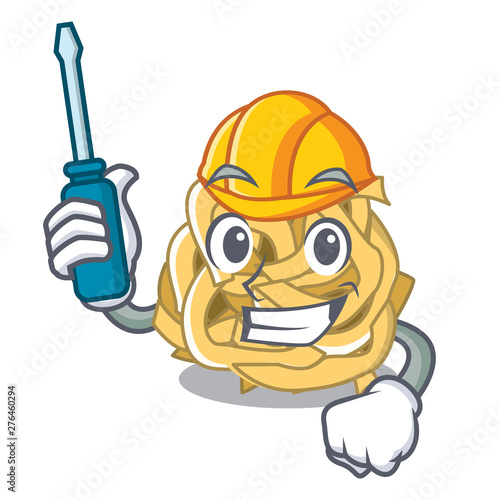 Automotive fettuccine is put on cartoon board