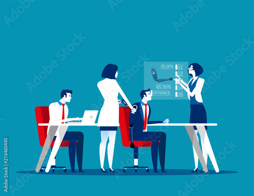 Bionic Arm technology. Concept business cartoon vector illustration, Artificial hand, Science lab, Future medicine. Flat business cartoon design.
