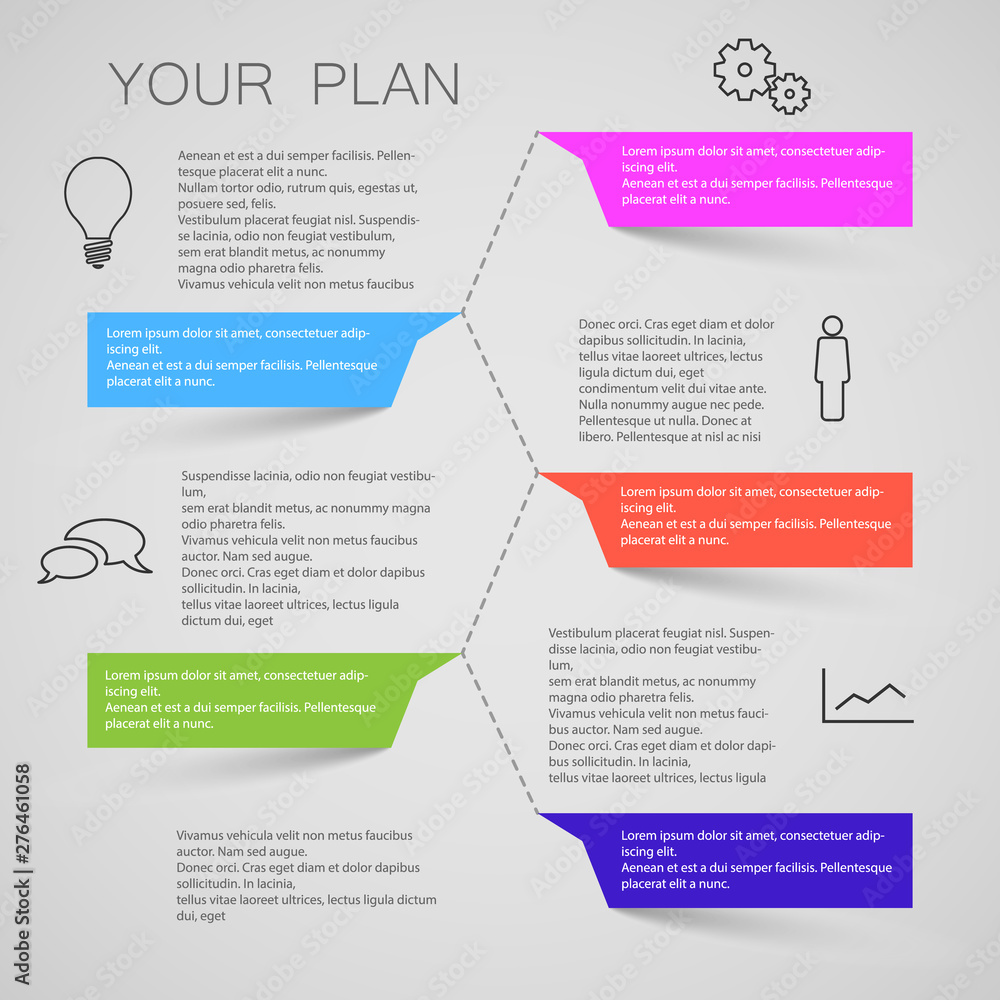 Info graphic Template with five icons for your text - Vector