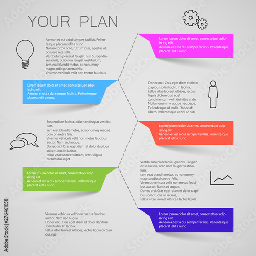 Info graphic Template with five icons for your text - Vector