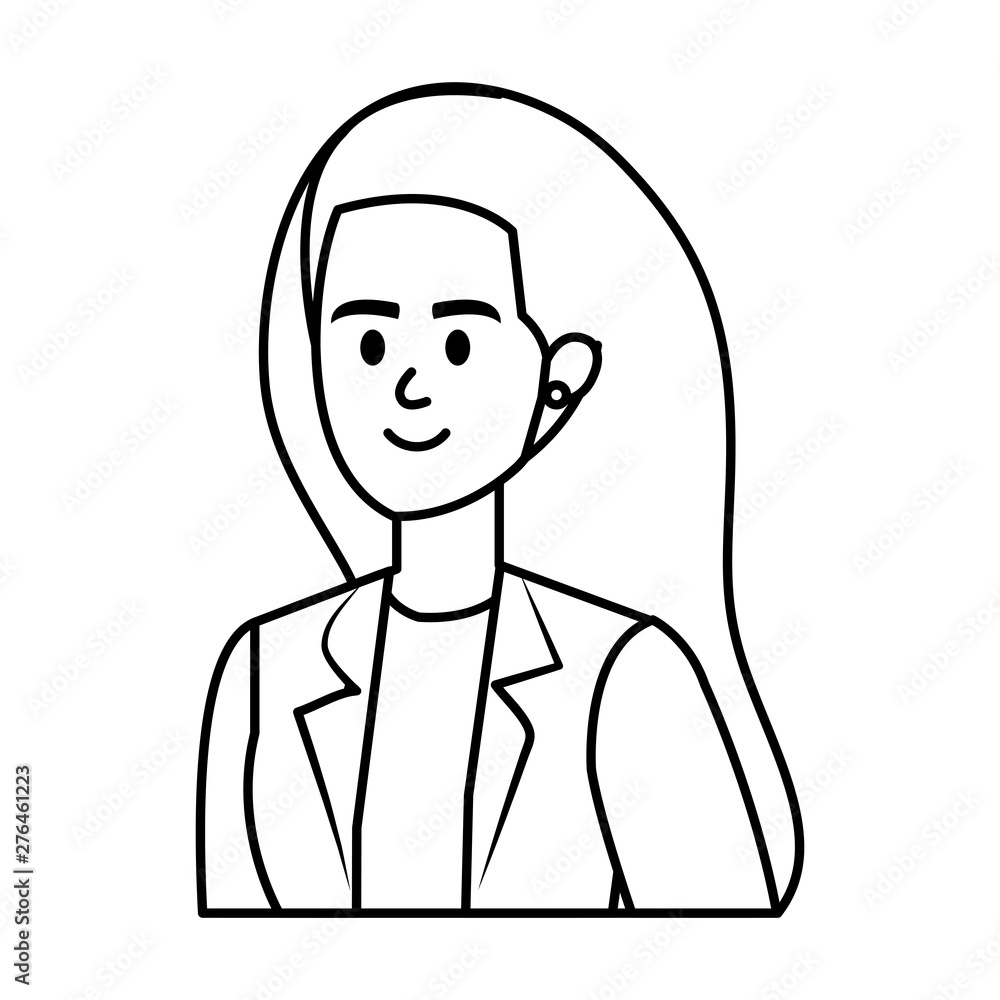 young woman female character icon