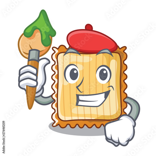 Artist lasagne is put on character pan