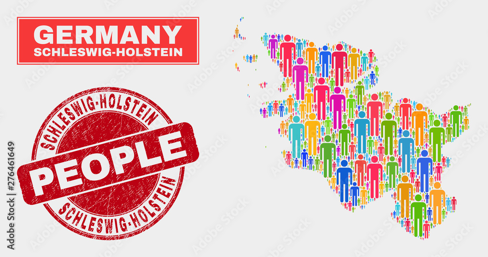 Wie Viele Einwohner Hat Schleswig-holstein Vecteur Stock Demographic Schleswig-Holstein Land map illustration