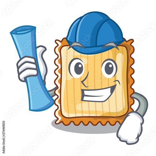 Architect lasagne isolated with in the cartoon