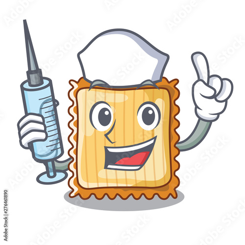 Nurse lasagne isolated with in the cartoon