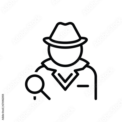 Black line icon for detective 