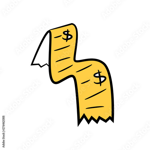 receipt and bill , yellow character doodle design