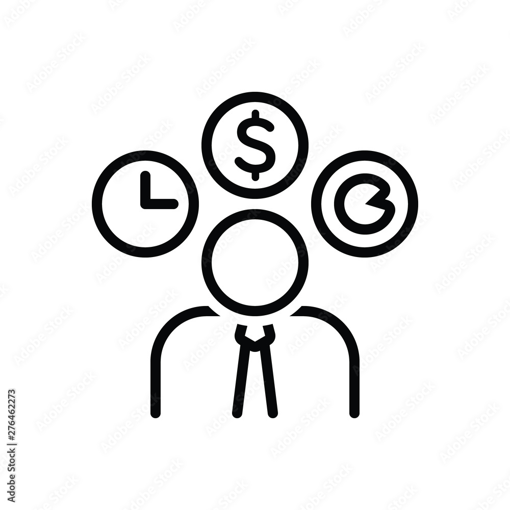 Black line icon for entrepreneur Black line icon for entrepreneur