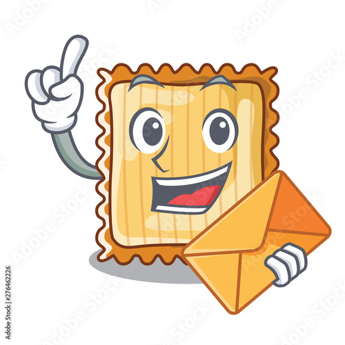 With envelope lasagne isolated with in the cartoon