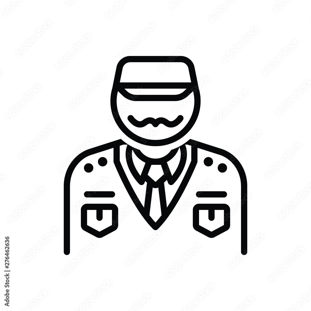 Black line icon for militar Black line icon for militar