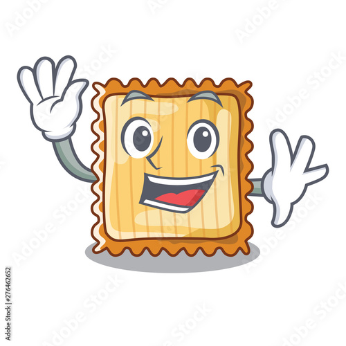 Waving lasagne isolated with in the cartoon