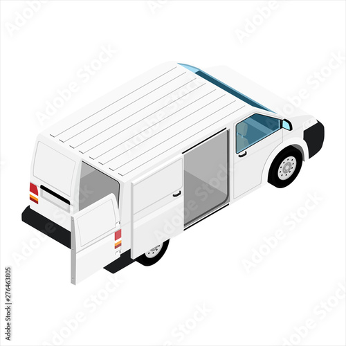 Hi-detailed Cargo Delivery Van vector isometric view