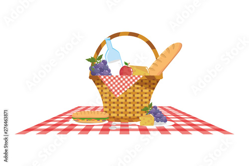 Isolated picnic basket design vector illustrator