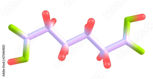 Adipic acid molecular structure isolated on white photo