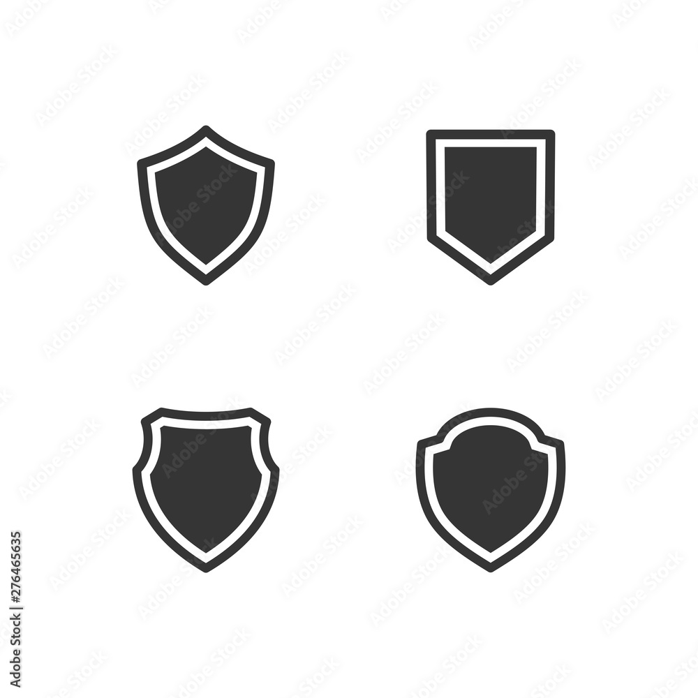 shield icon set symbol template black color editable. Simple logo vector illustration for graphic and web design.