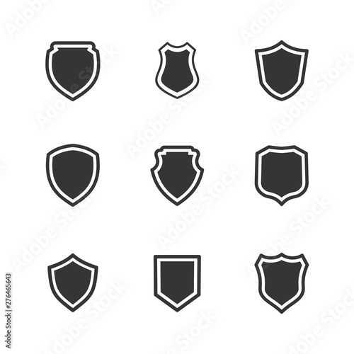 shield icon set symbol template black color editable. Simple logo vector illustration for graphic and web design.