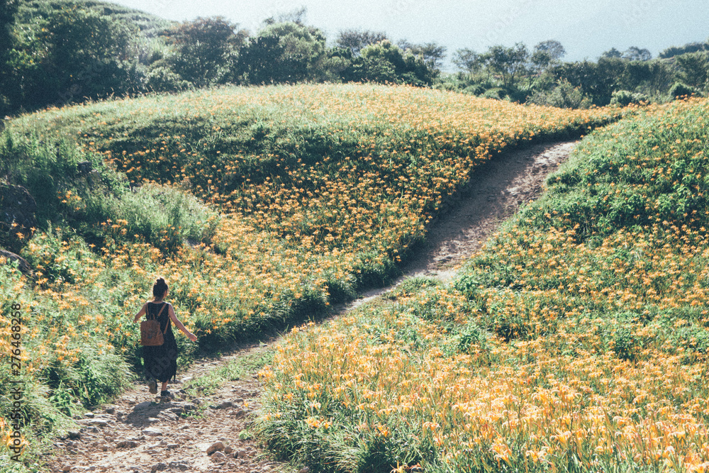 Walking though the sea of flowers Walking though the sea of flowers