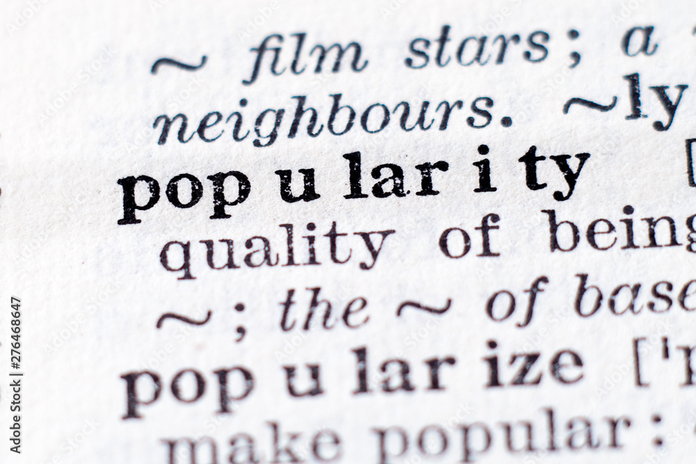 Definition of word Popularity Definition of word Popularity