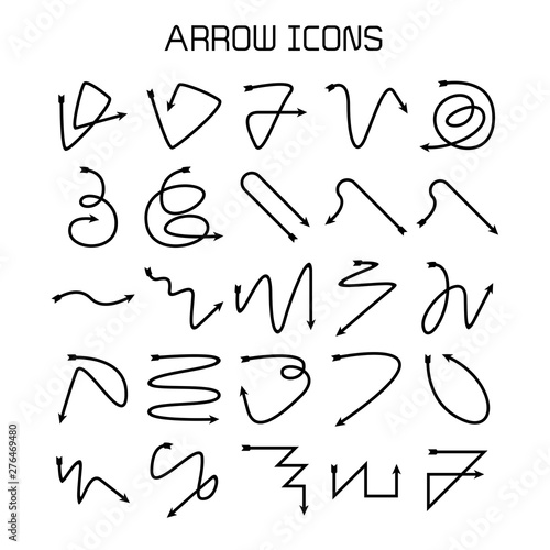 arrow and bow icons set