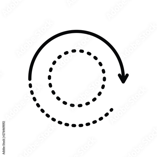 Black line icon for refresh 