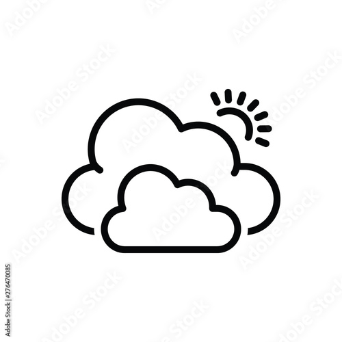 Black line icon for cloud 